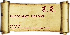 Buchinger Roland névjegykártya